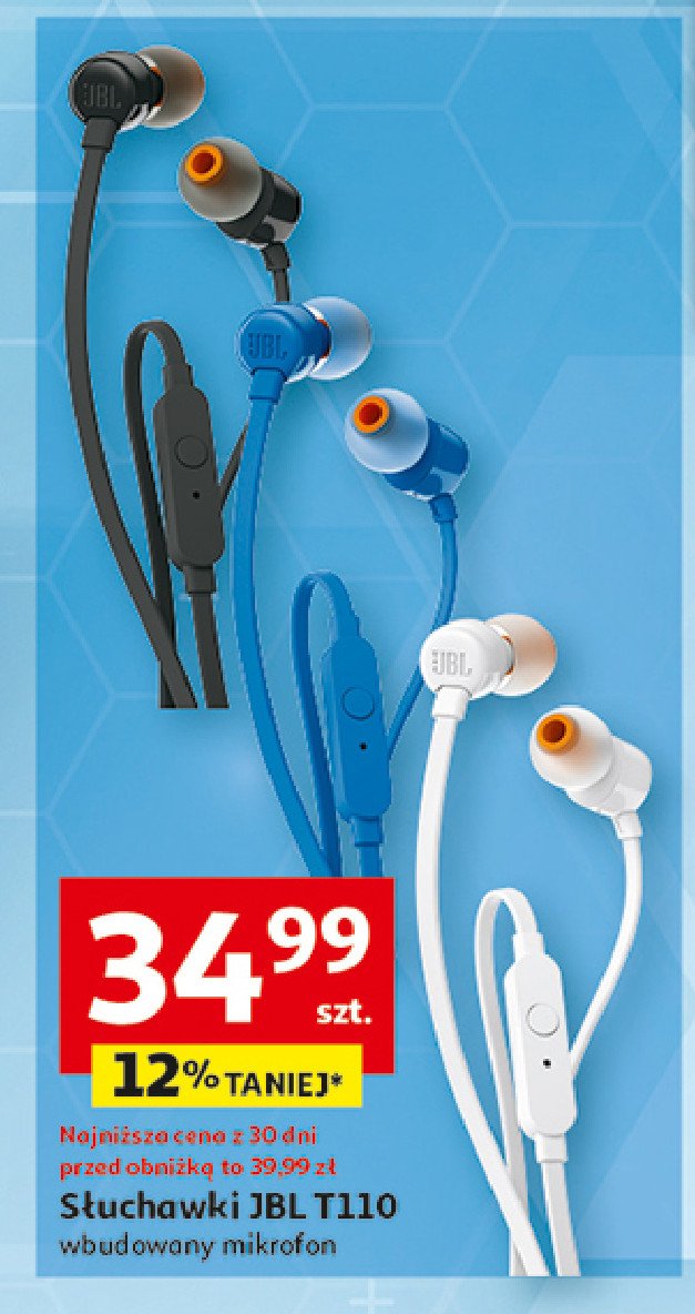 Słuchawki douszne t110 biały Jbl promocja