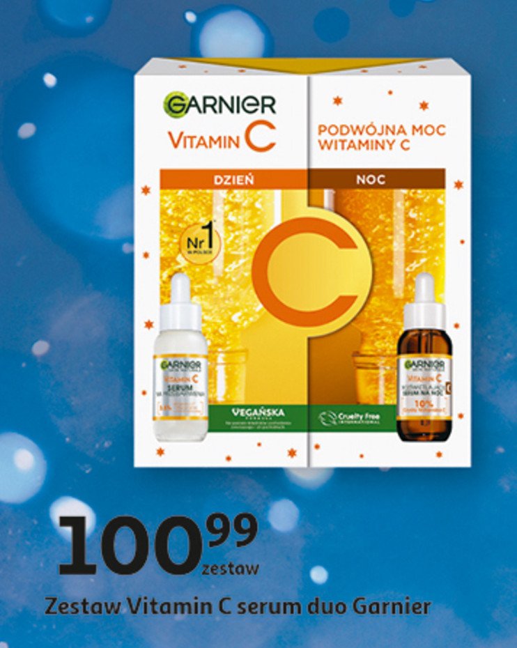Zestaw w pudełku: serum na przebarwienia vitamin c 30 ml + serum ujędrniające hyaluronic acid 30 ml Garnier zestaw promocja
