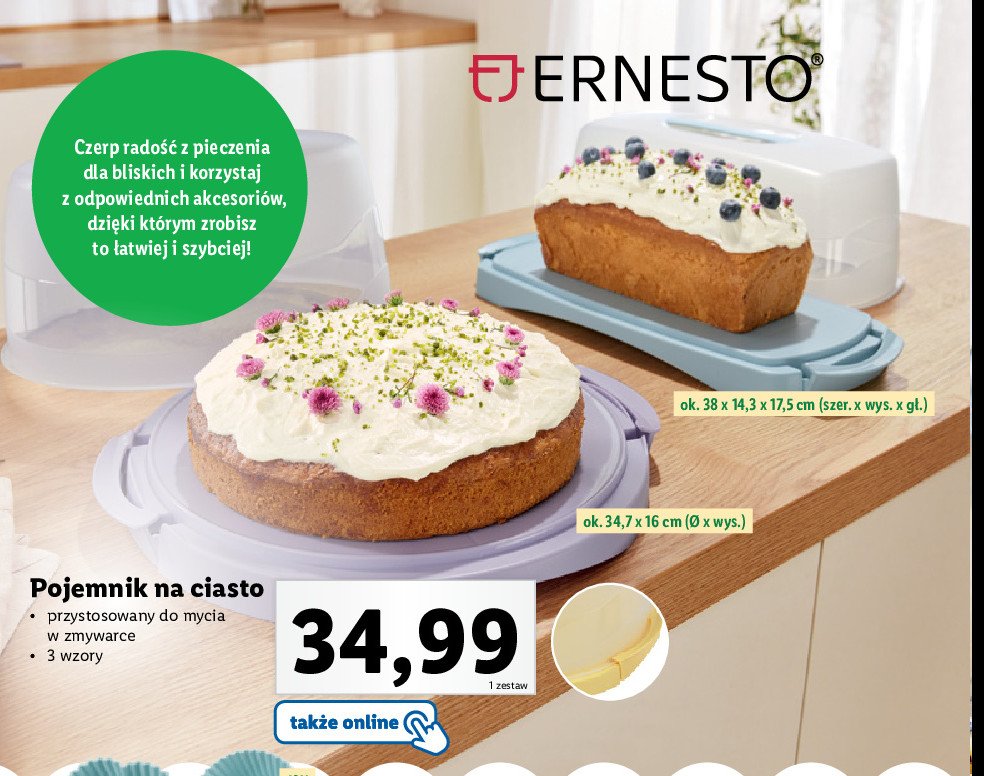 Pojemniknik na ciasto 38 x 14 x 17 cm Ernesto promocja