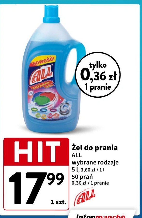 Żel po prania color ALL promocja w Intermarche