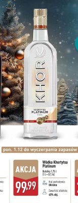 Wódka Khortytsa Platinum promocja w Aldi