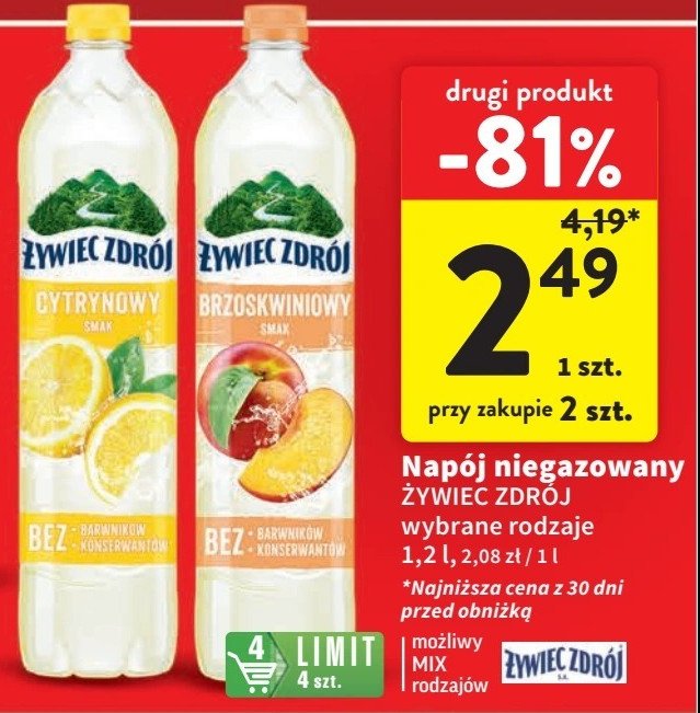 Woda cytryna Żywiec zdrój z nutą... promocja w Intermarche