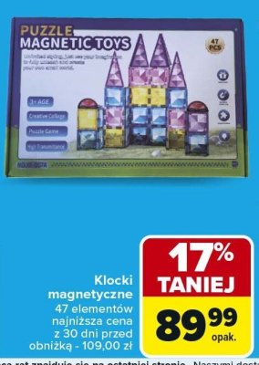 Klocki magnetyczne 47 elementów promocja w Carrefour