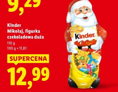 Czekolada Kinder Mikołaj figurka duża promocja w Lidl
