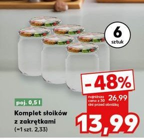 Komplet słoików 500 ml z nakrętkami promocja w Kaufland