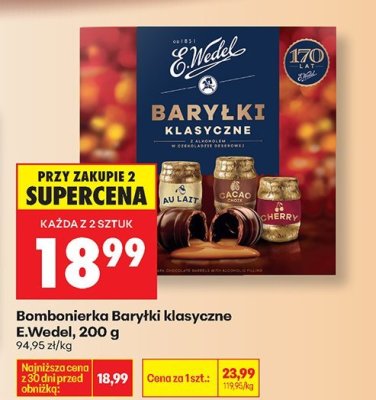 Bombonierka Baryłki klasyczne E.Wedel, 200 g promocja w Biedronka
