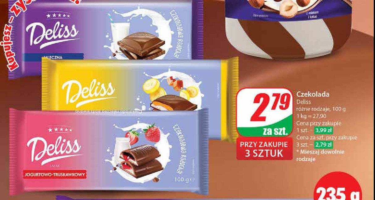Czekolada banan-toffi Deliss promocja