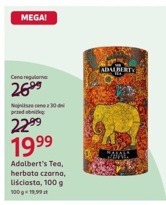 Herbata Adalbert's Tea czarna, liściasta, 100 g promocja w Rossmann