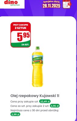 Olej rzepakowy Kujawski 1l promocja w Dino