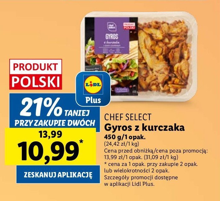 Gyros z kurczaka Chef select promocja