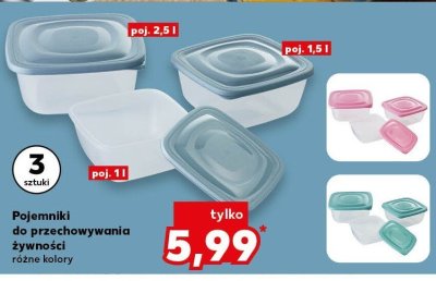 Pojemniki do przechowywania żywności różne kolory promocja w Kaufland
