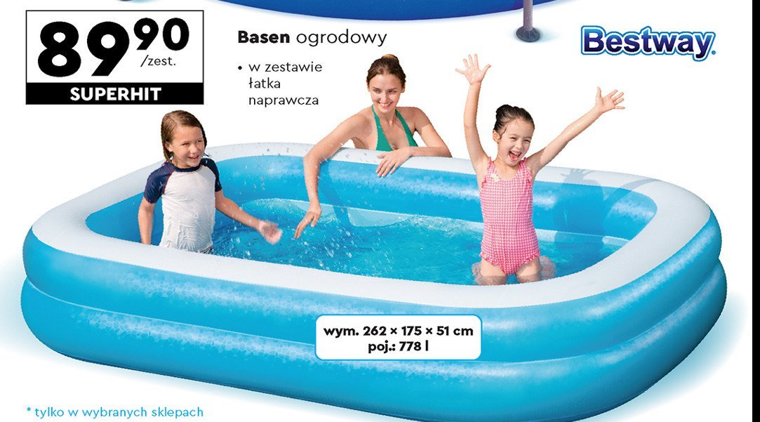 Basen dmuchany family 262 x 175 x 51 cm poj. 778 l Bestway promocja