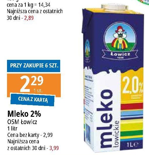 Mleko 2% Łowickie promocja