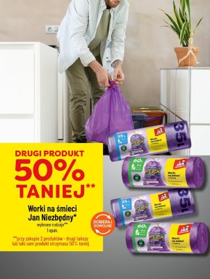 Worki na śmieci Jan Niezbędny Flex Strong 60L promocja w POLOmarket