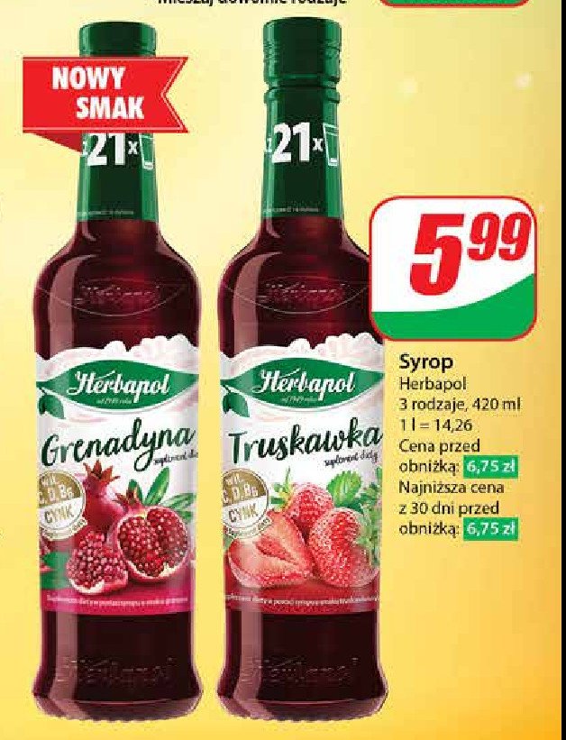 Syrop truskawka Herbapol promocja