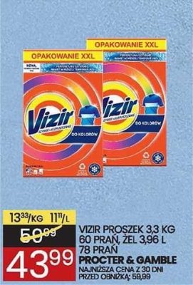 Proszek do prania VIZIR 3.3 KG różne rodzaje PROCTER & GAMBLE promocja w Wafelek
