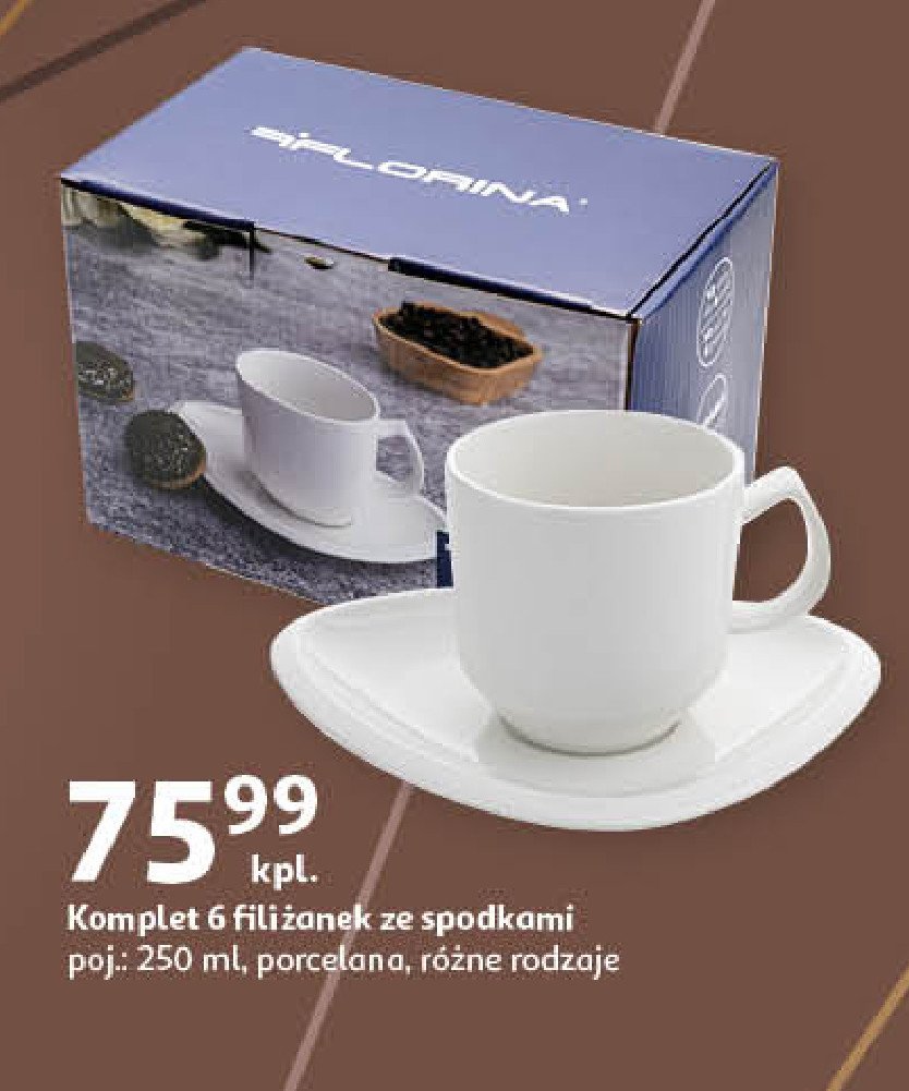 Filiżanki ze spodkami 250 ml Florina (florentyna) promocja