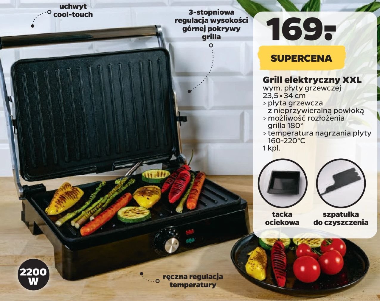 Grill elektryczny 2200 w promocja