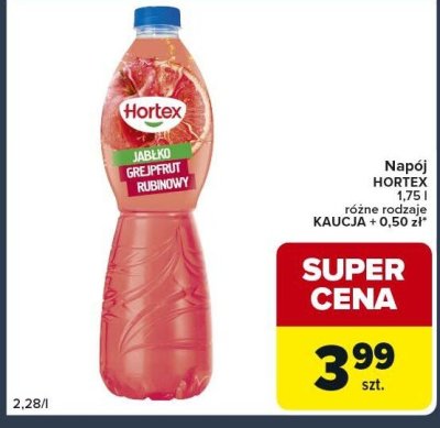 Napój HORTEX różne rodzaje KAUCJA + 0,50 zł 1,75 l promocja w Globi