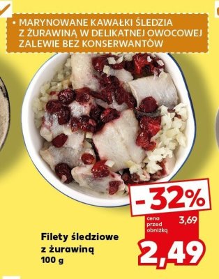 Filety śledziowe z żurawiną 100 g promocja w Kaufland