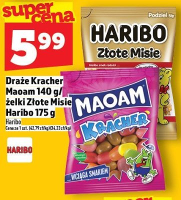 Draże Kracher Maoam 140 g / żelki Złote Misie Haribo 175 g promocja w TOPAZ
