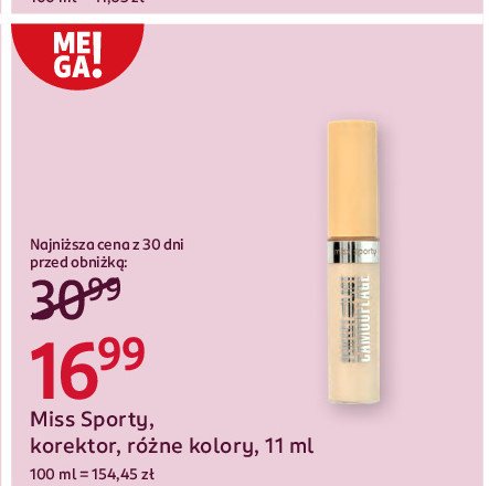 Korektor 30 light Miss sporty perfect to last camouflage promocja w Rossmann