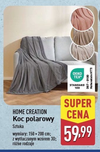 Koc polarowy 150 x 200 cm Home creation promocja