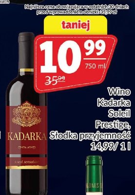 Wino Kadarka Soleil Prestige 1l promocja w Prim Market
