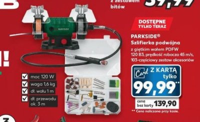 Szlifierka podwójna z giętkim wałem 120w Parkside promocja