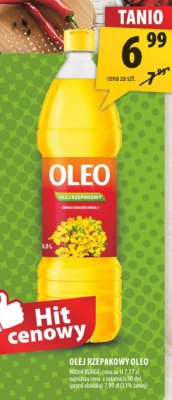 Olej rzepakowy OLEO promocja w Arhelan