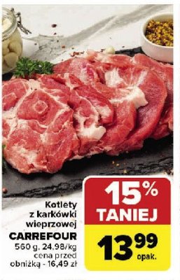 Kotlety karkowe Carrefour targ świeżości promocja