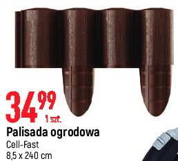 Palisada ogrodowa 240 x 8.5 cm br膮z Cellfast promocja