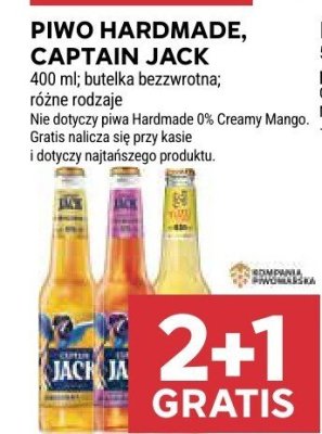 Piwo HARDMADE, CAPTAIN JACK promocja w Stokrotka