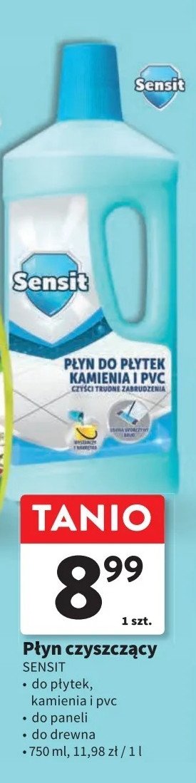 Płyn do płytek kamienia i pcv czyści trudne zabrudzenia Sensit promocja