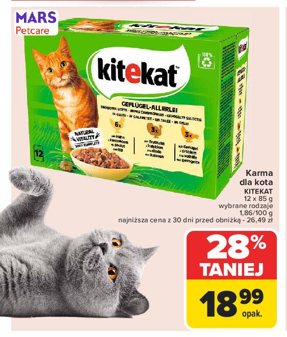 Karma dla kota z kurczakiem Kitekat promocja w Carrefour Market