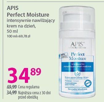 Intensywnie nawilżający krem na dzień Apis perfect moisture promocja w Hebe