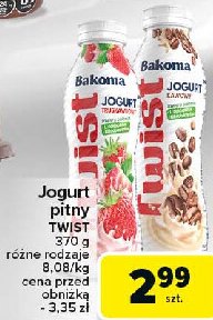 Jogurt truskawkowy Bakoma twist promocja w Carrefour