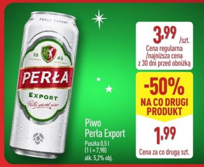 Piwo Perła Export puszka 0,5l promocja w Aldi