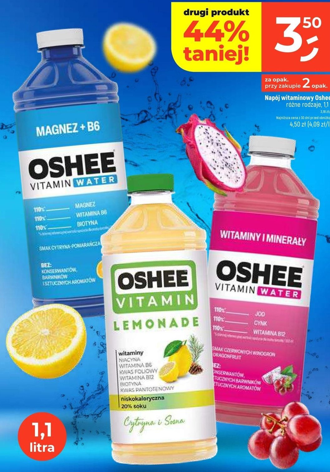 Lemoniada cytryna-sosna Oshee vitamin lemonade promocja