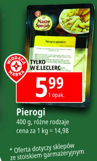 Pierogi ze szpinakiem Wiodąca marka nasze specjały promocja