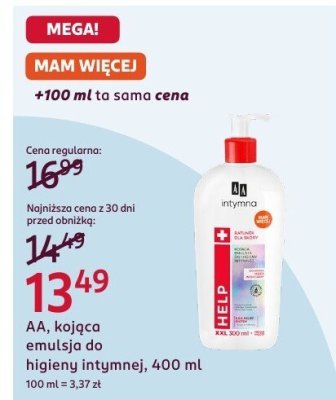 Kojąca emulsja do higieny intymnej, 400 ml promocja w Rossmann