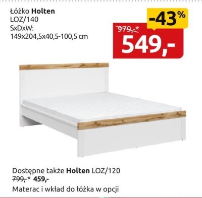 Łóżko Holten LOZ/140 promocja w Black Red White
