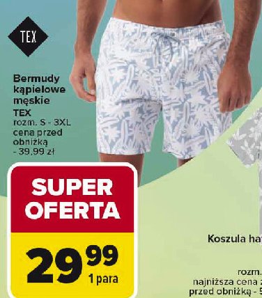 Bermudy kąpielowe męskie s-3xl Tex promocja w Carrefour