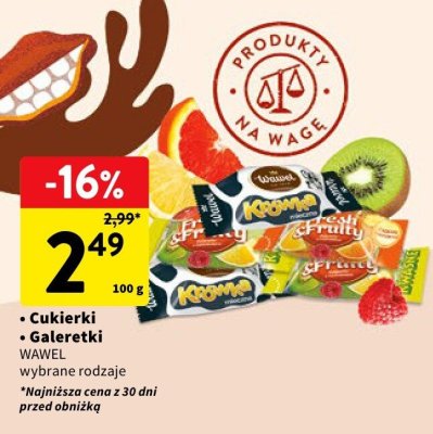 Cukierki Wawel Krówka Efrutti wybrane rodzaje promocja w Intermarche