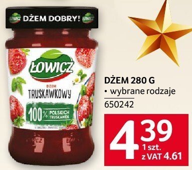 Dżem Łowicz 280G wybrane rodzaje promocja w Selgros