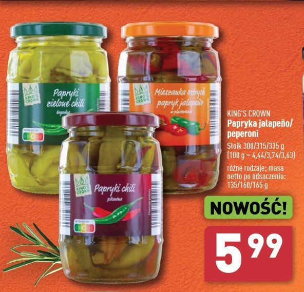 Papryka zielona chili łagodne King's crown (aldi) promocja