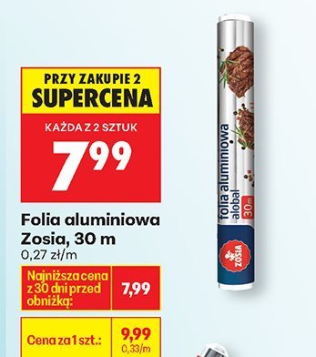 Folia aluminiowa Zosia 30m promocja w Biedronka