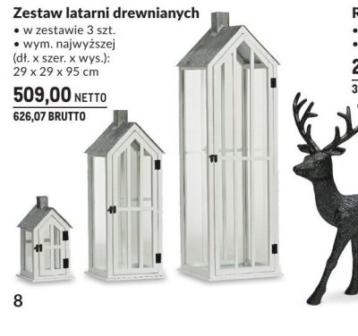 Zestaw latarni drewnianych promocja w Makro