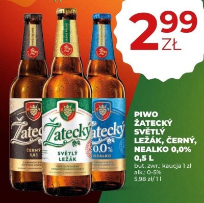 Piwo Żatecký Nealko 0,0% 0,5 L promocja w Duży Ben