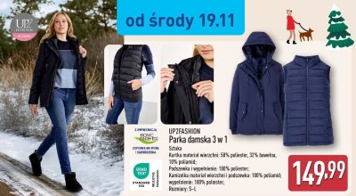 Parka damska 3 w 1 UP2FASHION promocja w Aldi